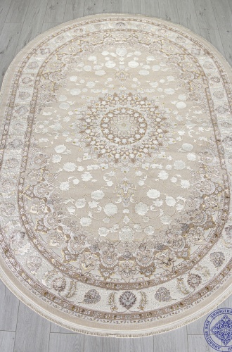 Турецкий Ковер ZARINA A050B - L.BEIGE / CREAM - Овал 