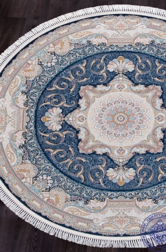 Персидский иранский Ковер Джамильфарси 144 - DARK BLUE - Круг от интернет-магазина Династия Хан
