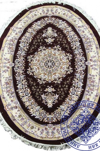 Персидский иранский Ковер MASHAD 500/1800 1810 red овальный от интернет-магазина Династия Хан