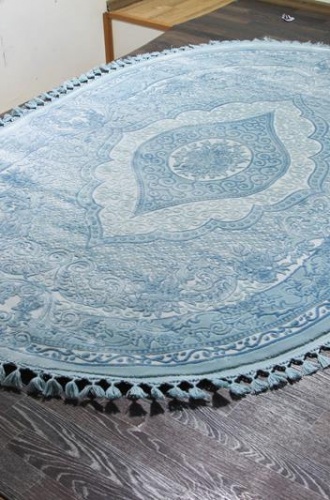 Турецкий Ковер HUNKAR 07931 blue / blue овальный 