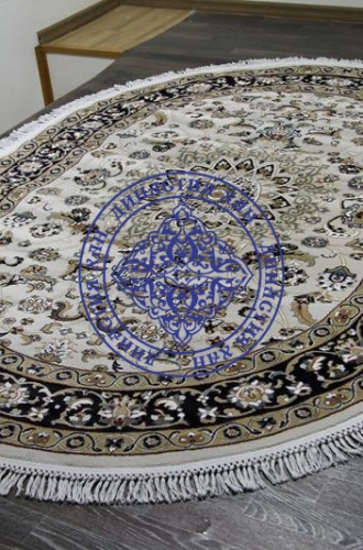 Ковер SHAHREZA d210 cream-navy овальный от интернет-магазина Династия Хан
