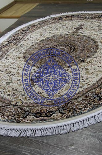 Ковер SHAHREZA d205 cream-navy овальный от интернет-магазина Династия Хан