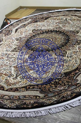 Ковер SHAHREZA D415 cream-navy овальный от интернет-магазина Династия Хан