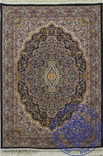 Персидский иранский Ковер 1000/3000 3004 navy-blue от интернет-магазина Династия Хан