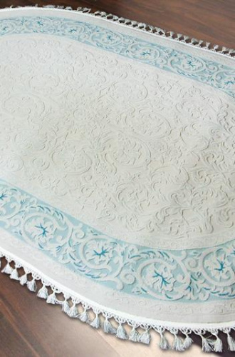 Турецкий Ковер HUNKAR 07902A blue / blue овальный 